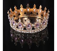 NDRFAWY Gioielli per capelli corona diadema per donne strass cristallo matrimonio regina corona diadema nuziale diadema colore argento copricapo corona festa matrimonio accessori per capelli