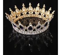 NDRFAWY Gioielli per capelli corona diadema per donne strass cristallo matrimonio regina corona diadema nuziale diadema colore argento copricapo corona festa matrimonio accessori per capelli