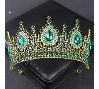 NDRFAWY Gioielli per capelli corona diadema per le donne di lusso zirconia cubica corona di cristallo diadema corona corona corona regina principessa strass concorso diadema fascia capelli matrimonio