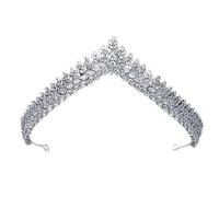 NDRFAWY Gioielli per capelli corona diademi per donne diademi e corona splendida brillante zirconia sposa fascia da sposa accessori per capelli da donna oro bianco