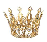 NDRFAWY Gioielli per capelli corona diademi per le donne corona d'oro re regina cerchio cristallo ornamenti per capelli gioielli di compleanno gioielli di nozze accessori per capelli tiara partito ml