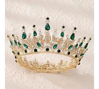 NDRFAWY Gioielli per capelli corona diademi per le donne corona nuziale corona di cristallo rotondo tiare e corone per le donne accessori gioielli per capelli festa sposa copricapo damigella d'onore