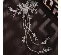 NDRFAWY Gioielli per capelli corona diademi per le donne di lusso oro argento colore tiaras pettine per capelli fiore di cristallo strass fascia floreale lunga principessa corona matrimonio capelli
