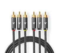 Cavo video composito 3x RCA maschio 3x RCA maschio Placcato oro 480p 2 m