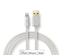 Nedis CCTB39300AL30 câble de téléphone portable Aluminium 3 m USB A Lightning