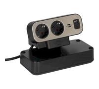 NDS Estilo Ciabatta duplex, 1x USB C, 1x USB A, 10x prese di sicurezza, argento/