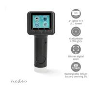 Microscope Camera - Durata massima della batteria: 5 ore - Microfono integrato - 1080P - fino a 48 MP - Schermo da 2" - Nero