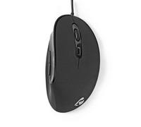 NEDIS - Mouse ergonomico con cavo - Manomano destro - 6 pulsanti - 3200 DPI - Cavo da 1,8 m - Nero