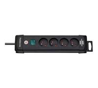 Brennenstu 4007123627608 - Sedia Power Strip, 4 prese, clip, 1,8 m, con interruttore, colore: Nero