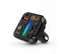 Trasmettitore FM Audio per Auto | Fisso | Chiamata a Mani libere | 1" | Schermo ambrato | Bluetooth® | PD 18 W/PD 24 W | Ricarica Rapida | Aumento dei Bassi | Google Assistant/Siri | Nero