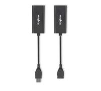 NEDIS Extender USB - USB 2.0-1 x USB-A maschio - 1 x RJ45 femmina - 1 x USB A femmina - 1 x RJ45 femmina - 50 m - 480 Mbps - nichelato - rotondo - PVC - nero - scatola