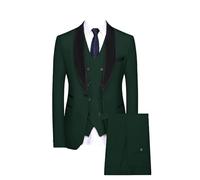 NDSJAIE Abito da testimone dello Sposo Completo da Uomo a Tre Pezzi, Giacca, Gilet e Pantaloni, Smoking Cerimonia, Slim Fit, Formale, Lavoro per Il Matrimonio(Black,XL)