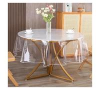 NDSJAIE Copritavolo Trasparente Transparent Square Round Tablecloth PVC Waterproof And Oil-proof Table Clothes Soft Glass Dinner Protector Home Mat(137cmx137cm(54inch))
