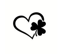 NDSVPKI Decalcomanie per Auto 1 Adesivo per Decalcomania per Auto con Trifoglio A Forma di Cuore per Il Corpo in Vetro della Finestra del Bagagliaio(Black)