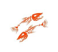 NDSVPKI Decalcomanie per Auto Graphics Large Fish Bone Stickers Covers Auto Tuning Styling Engine Hood Decoration(Glossy Orange,189x54cm)