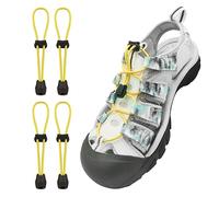 NDTEZUGT 2 paia di lacci di ricambio elastici senza legatura, per sandali Keen, rotondi senza lacci, per adulti e bambini, 2 paia gialle (Strong Lock), 40Inch