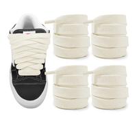 NDTEZUGT 2 Paia Lacci Piatti per Scarpe da Skate Vans Knu Skool Classic, 15mm Larga Lacci Scarpe Spessi di Ricambio in Cotone da Ginnastica (Beige, 63"/160cm)