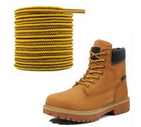 NDTEZUGT 4.5mm Lacci Scarpe per Timberland da Trekking, Rotondi Lacci per Scarpe Stringate di Ricambio da Escursionismo e Caccia (Giallo-Marrone,63"/160cm)