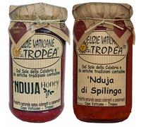 Nduja Calabrese 180g - ‘Nduja di Spilinga Artigianale - Salame Spalmabile Piccante Carne Suine Italiane Certificada 100% Calabrese - Made in Italy - Delizie Vaticane di Tropea (Nduja + Nduja Honey)