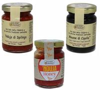 Nduja di Spilinga + Nduja Honey + Mousse di Cipolla / Idea Regalo Gourmet con Sapori Raffinati - Autentica Salsa Gourmet Artigianale - Delizie Vaticane di Tropea (3x 90gr)