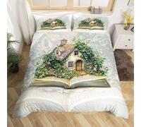 NDXRWDZR Copripiumino Matrimoniale 260x220 cm Aldulto Libro Di Fiabe Set di Biancheria da Letto con Cerniera Nascosta Morbido Traspirante Microfibra Set Copripiumini e 2 Federe 50x80 cm