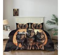 NDXRWDZR Copripiumino Matrimoniale 260x220 cm Aldulto Lupo Bruno Set di Biancheria da Letto con Cerniera Nascosta Morbido Traspirante Microfibra Set Copripiumini e 2 Federe 50x80 cm