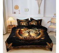 NDXRWDZR Copripiumino una Piazza e Mezza 200x200 cm Adolescente Albero Della Vita Set Biancheria da Letto con Cerniera Nascosta Morbido Traspirante Microfibra Set Copripiumini e 2 Federe 50x80 cm