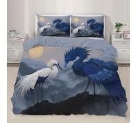 NDXRWDZR Copripiumino una Piazza e Mezza 200x200 cm Adolescente Uccello Divino Blu Set Biancheria da Letto con Cerniera Nascosta Morbido Traspirante Microfibra Set Copripiumini e 2 Federe 50x80 cm