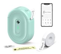 NDYIN Mini etichettatrice con nastro, stampante Bluetooth portatile N12, etichettatrice adesiva termica per piccole imprese, scuola, casa, ufficio (verde)
