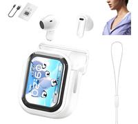 NE20 earbuds, 2025 new NE20 translation earbuds, equipped with 140 languages AI real-time translation and noise reduction, LCD touch, HD stereo sound, suitable for travel, business, study (White)