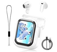 NE20 Traduzione Auricolari True Wireless Bluetooth 5.4 AI Traduttore Auricolari con LCD/LED Touch Screen, HD Stereo, Batteria 48H, IPX6 Impermeabile Sport Cuffie Noise Cancelling(Bianco)
