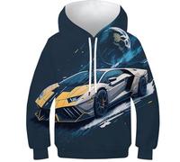 NEAFP Felpa per Bambini con Cappuccio 3D per L'autunno Auto Sportive - Hoodie per Bambini Resistente, Sweatshirt per Bambini Adatto A Tutte Le attività