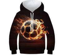 NEAFP Felpa per Bambini con Cappuccio E Stampa 3D Calcio - Hoodie per Bambini per Avventure Quotidiane, Sweatshirt per Bambini Comodo E Stiloso