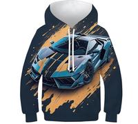 NEAFP Felpa per Bambini con Caratteristiche Uniche 3D Auto Sportive - Hoodie per Bambini Adatto per Il Freddo, Sweatshirt per Bambini per Sport E Svago