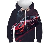 NEAFP Hoodie per Bambini Auto Sportive - Felpa per Bambini con Stampa 3D, Sweatshirt per Bambini Ottimo per Il Tempo Libero E L'esplorazione.