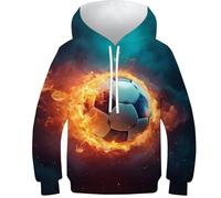 NEAFP Hoodie per Bambini Dinamico con Effetto 3D Calcio - Felpa Comoda E Colorata per Bambini, Sweatshirt Ideale per Ogni Avventura