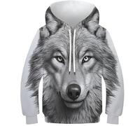 NEAFP Hoodie per Bambini Lupo in 3D per Piccoli Esploratori - Felpa per Bambini Resistente, Sweatshirt per Bambini per Gioco E Studio.