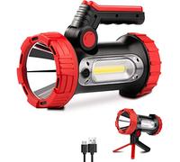 NEAFP Lampada da Lavoro a LED Torcia Ricaricabile USB Torcia Pieghevole a 6 modalità Lampada da Lavoro Faretto Proiettore con treppiede HGCHH