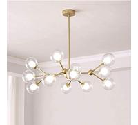 NEAFP Lampadario Sputnik, 12 luci Lampada a Sospensione Moderna in Oro con Paralume in Vetro Plafoniera a Sospensione per Soggiorno Sala da Pranzo Camera da Letto, Oro, 12 luci HGCHH