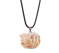 Neamou Collana con rosa del deserto, collana di cristalli naturali - Ciondolo in rosa del deserto - Ciondolo di, collana con ciondolo, gioielli di, collana retrò per