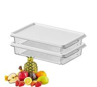 Neamou Scatola portaoggetti per congelatore,Scatola portaoggetti per Frigorifero con Coperchio - Porta Alimenti per Frigorifero impilabile di Grande capacità per Cucina, Verdura, Frutta e Uova