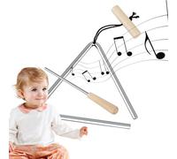 Neamou Strumento triangolo musicale, triangoli per percussioni manuali | Triangolo musicale in acciaio - Strumento triangolare a percussione manuale portatile per l'educazione mattutina