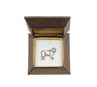 Neapolitanischer Mastiff Tipo 2 - Argento Placcato Spilla Con Uno Cane Art Dog