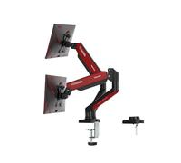 NearHub Braccio Monitor Gaming Doppio per 13-32" pollici schermi, Peso da 2-10kg, VESA 75/100 mm, Supporto Ergonomico con Molla a Gas e Gestione dei Cavi, Inclinazione, Rotazione, Scrivania Morsetto