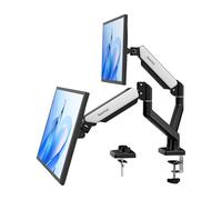 NearHub Supporto da scrivania per doppio monitor per schermo di computer da 13-32 pollici, braccio per monitor regolabile con molla a gas, altezza regolabile, VESA 75mmx75mm/100mmx100mm, peso 2-10 kg