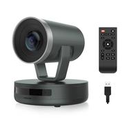NEARITY Telecamera PTZ NDI V410, webcam per videoconferenza con zoom ibrido 2K 10x, cancellazione del rumore basata su AI, 4 posizioni preimpostate, panoramica a 350° e inclinazione di 60°, FOV 120°