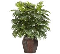 Nearly Natural Areca 6651 - Palma artificiale con vaso, 106,7 x 28 x 27,9 cm, verde