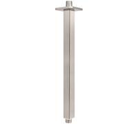 NearMoon Braccio doccia a soffitto con flangia, attacco universale 1/2 NPT braccio doccia quadrato dritto per soffione fisso a pioggia, realizzato in acciaio inossidabile spesso (40,6 cm, nichel
