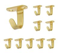NearMoon Ganci da soffitto a vite in acciaio inossidabile, appendiabiti da sotto lo scaffale per asciugamani, vestiti, appendiabiti da bagno, cucina, garage, confezione da 10 (oro spazzolato)