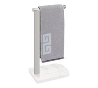 NearMoon, Porta asciugamani con base in marmo bilanciato, supporto in acciaio inossidabile 304, a forma di L, portasciugamani autoportante, per bagno, cucina, piano di lavoro, asta singola, nichel